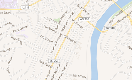 map of 606 Fairmont Ave Fairmont, WV 26554