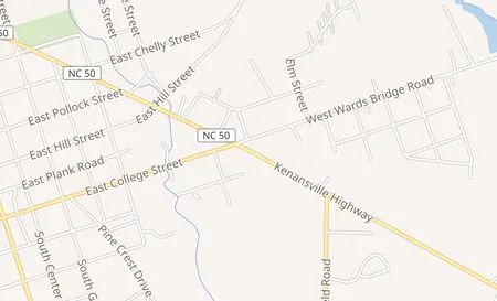 map of 109 Kenansville Hwy Warsaw, NC 28398