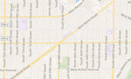 map of 1337 W Oklahoma Ave Milwaukee, WI 53215