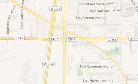 map of 2433 E Layton Ave Cudahy, WI 53110