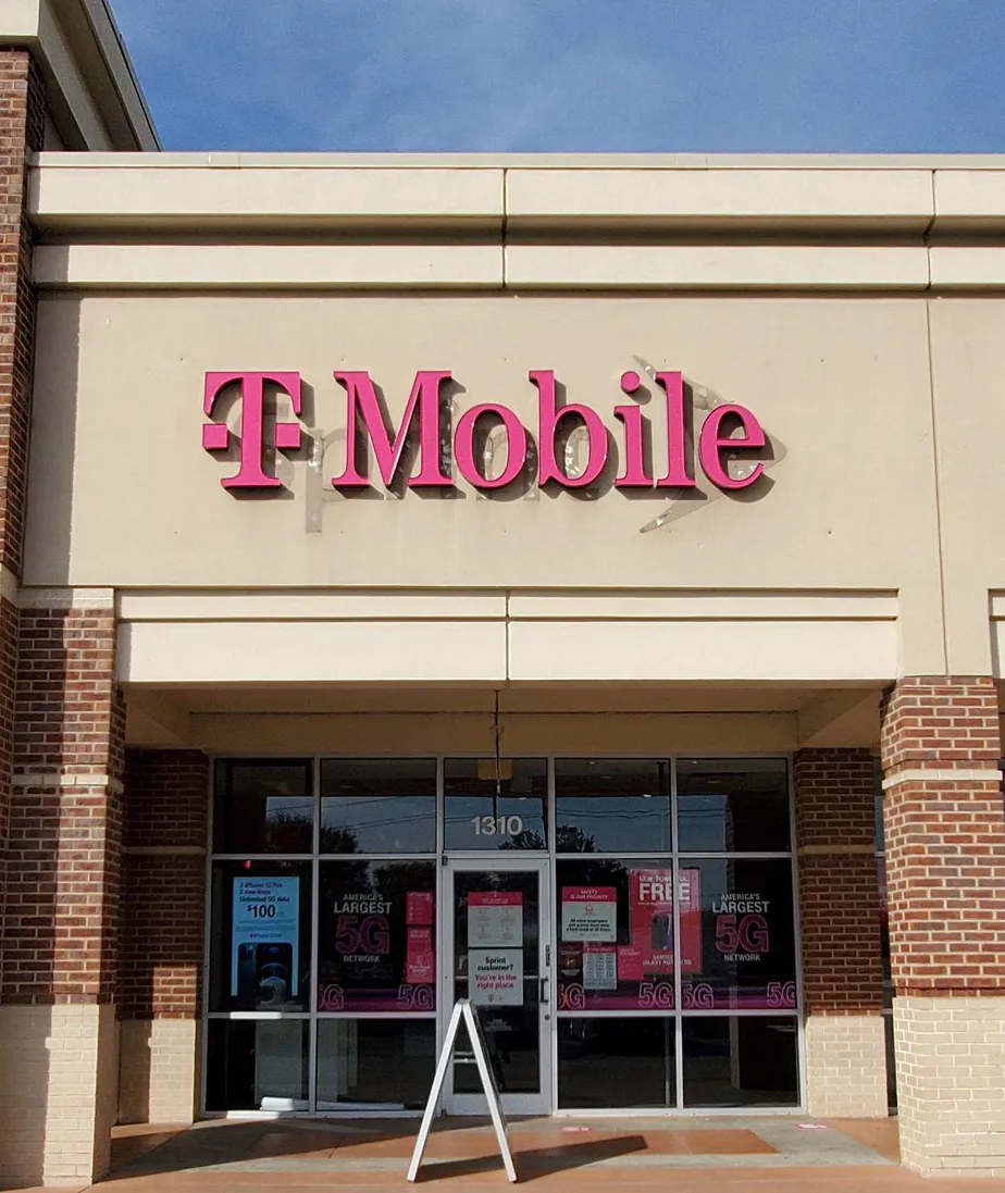 Exterior photo of T-Mobile store at W Pipeline Rd & Pacific St, Hurst, TX