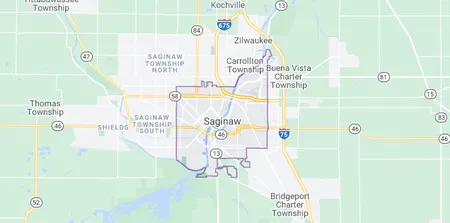 map of Saginaw, MI 48638