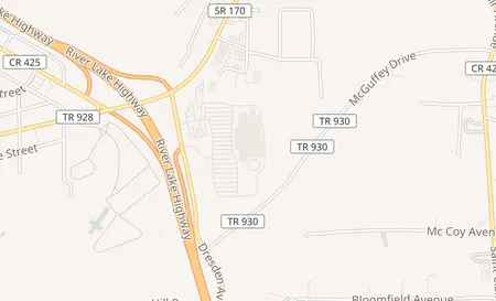 map of 16280 Dresden Ave Ste 1 Calcutta, OH 43920