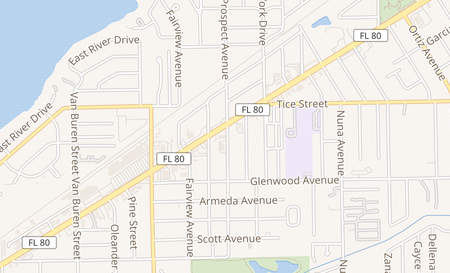 map of 4398 Palm Beach Blvd Fort Myers, FL 33905