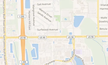 map of 11757 Beach Blvd Ste 12 Jacksonville, FL 32246