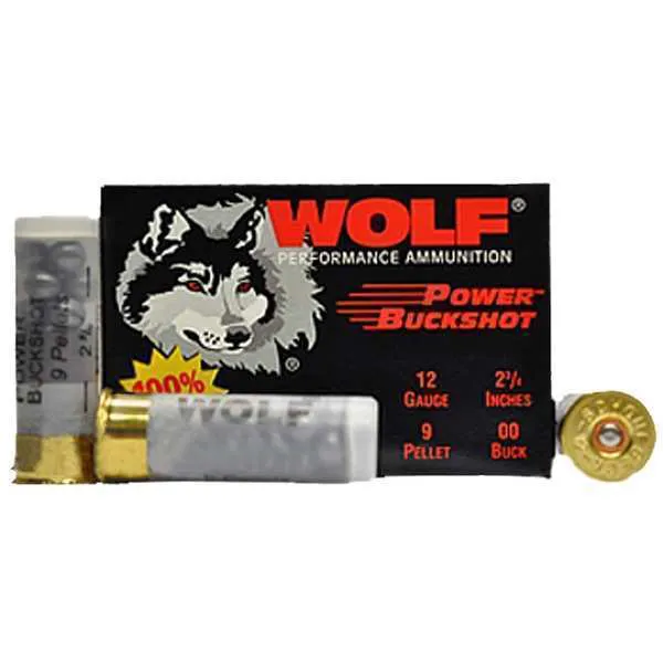 Wolf 12 Gauge 2-3/4" 9-Pellet, 15 Rounds WOL1200B120-8 - Wolf