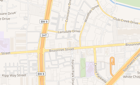 map of 10030 Bissonnet St Houston, TX 77036