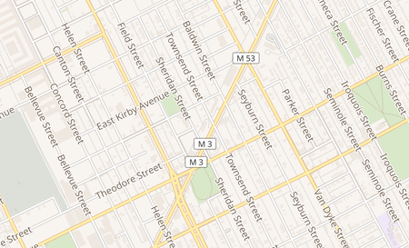 map of 7451 Gratiot Ave. Detroit, MI 48213