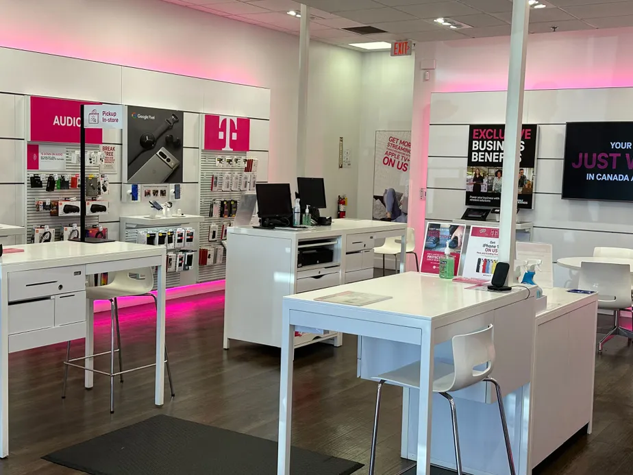 Interior photo of T-Mobile Store at Bella Terra Center, Huntington Beach, CA