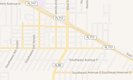 map of 362 S Main St Belle Glade, FL 33430