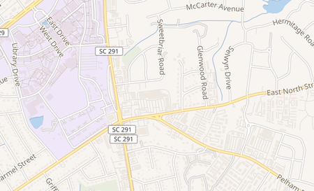 map of 2435 East North St 1116 Greenville, SC 29615