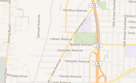 map of 2084 East Ave Akron, OH 44314