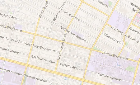 map of 4041 Lindell Blvd Saint Louis, MO 63108