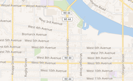 map of 809 Ohio St Oshkosh, WI 54902