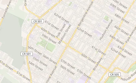 map of 6011 Bergenline Ave Unit B West New York, NJ 07093