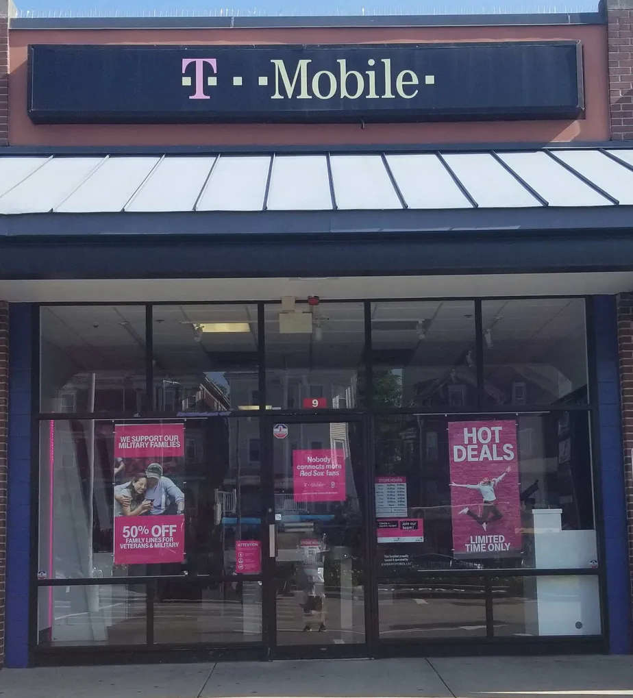 Exterior photo of T-Mobile store at Centre & Walden St 2, Jamaica Plain, MA