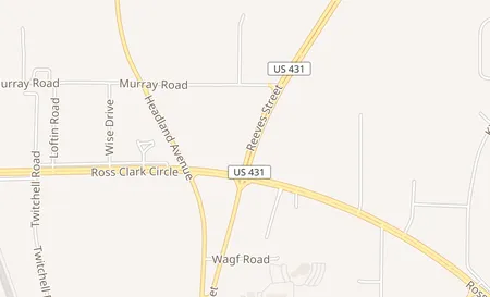 map of 2185 Reeves Street Dothan, AL 36303