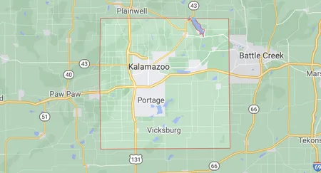 map of Kalamazoo County, MI 49007