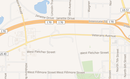 map of 1410 Veterans Ave Vandalia, IL 62471