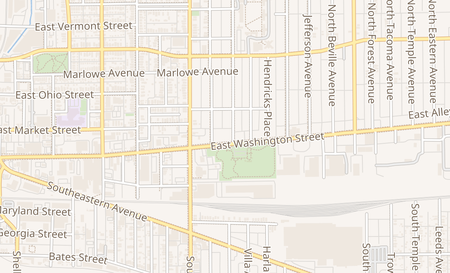 map of 1828 E. Washington St 2 Indianapolis, IN 46201