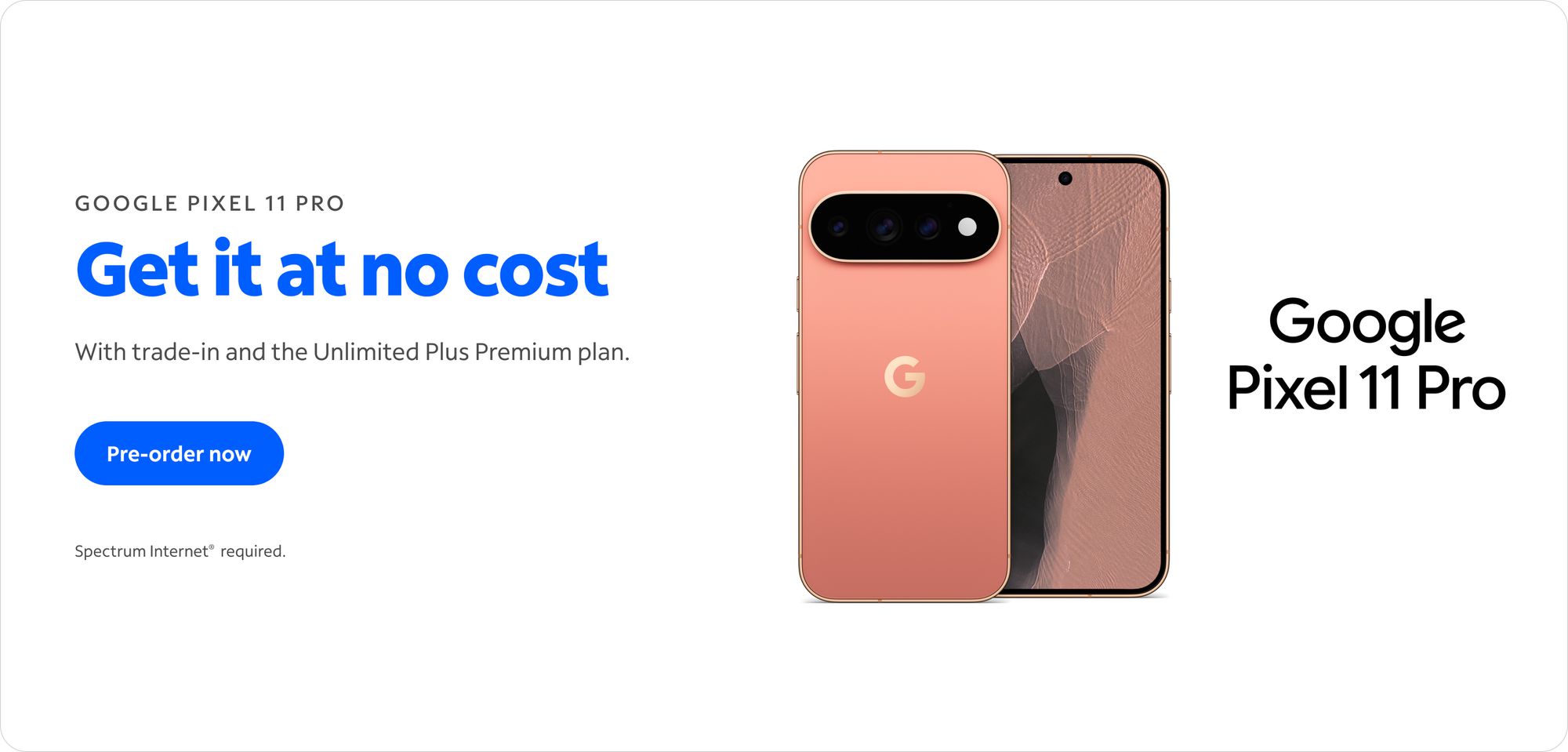 Google Pixel 11 Pro Banner and Device Card