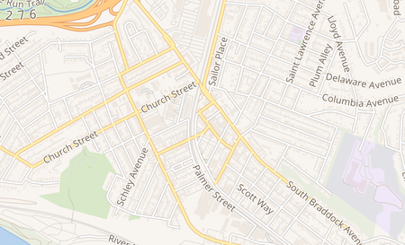 map of 2012 Noble Street Swissvale, PA 15218