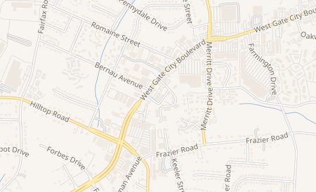 map of 4411 Gate City Blvd Ste. 107 Greensboro, NC 27407