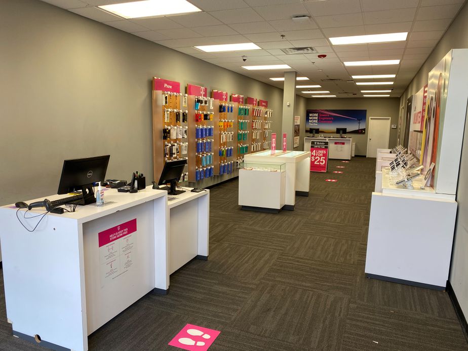 Interior photo of T-Mobile Store at Mt Holly Rd & Wishing Well Dr, Burlington, NJ