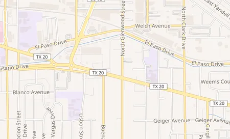 map of 125 N Glenwood St C El Paso, TX 79905