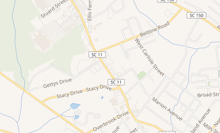 map of 1234 W. Floyd Baker Blvd Gaffney, SC 29341