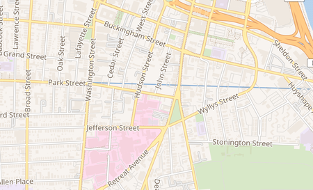 map of 67 Park St Hartford, CT 06106