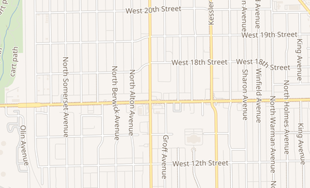 map of 3358 W 16th St Indianapolis, IN 46222