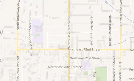 map of 7220 N Oak Trfy Kansas City, MO 64118