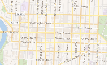 map of 551 Penn Street Reading, PA 19601