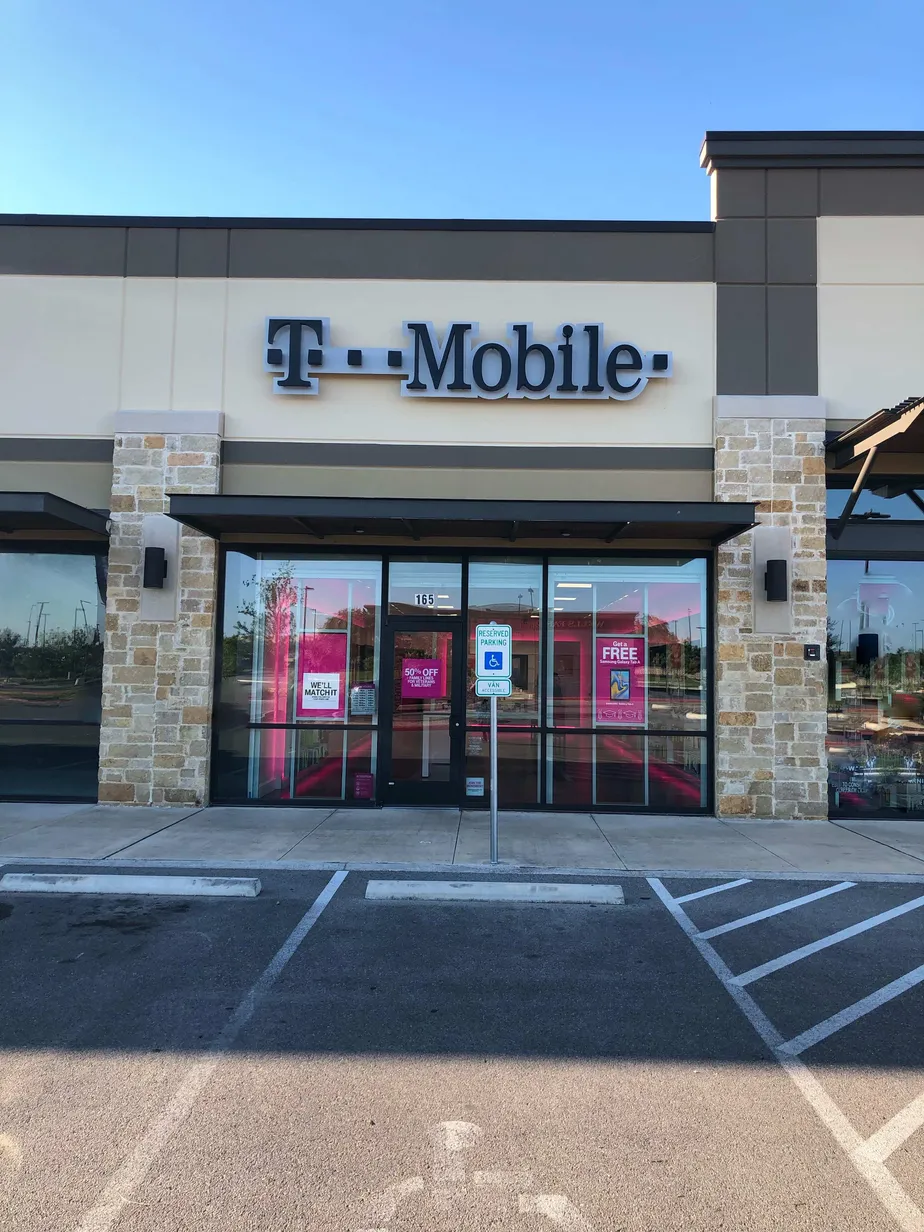 Exterior photo of T-Mobile store at Cibolo Valley Dr & Main St, Cibolo, TX