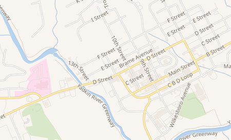map of 1014 W D St North Wilkesboro, NC 28659