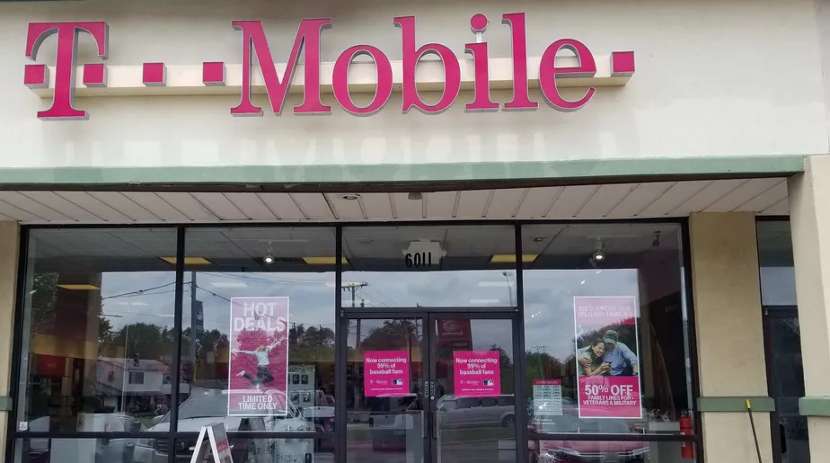 Exterior photo of T-Mobile store at Brandt Pike & Fishburg Rd, Huber Heights, OH