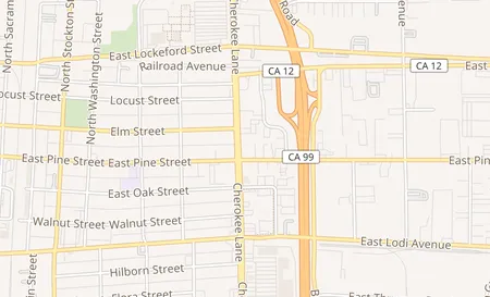 map of 8 N Cherokee Lane Lodi, CA 95240