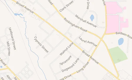 map of 908 E. Broad Ave Rockingham, NC 28379