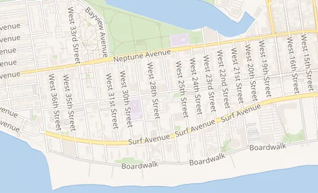map of 2722 Mermaid Ave. Brooklyn, NY 11224