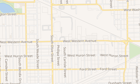 map of 1702 West Western Avenue South Bend, IN 46619