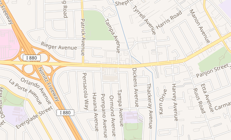 map of 1104 W Tennyson Rd Suite C Hayward, CA 94544
