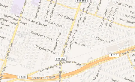 map of 7121 Cullen Blvd Houston, TX 77021