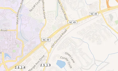 map of 9630 University City Blvd. Unit L Charlotte, NC 28213