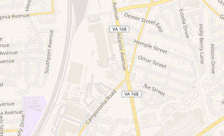 map of 2044 Atlantic Ave Suite B Chesapeake, VA 23324