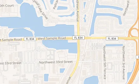 map of 1068 W Sample Rd Pompano Beach, FL 33064