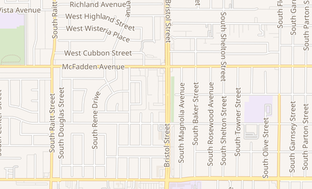 map of 1150 S Bristol St Suite A2 Santa Ana, CA 92704