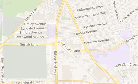 map of 3835 Erdman Ave Baltimore, MD 21213