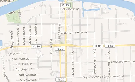 map of 67 N Bridge St Labelle, FL 33935