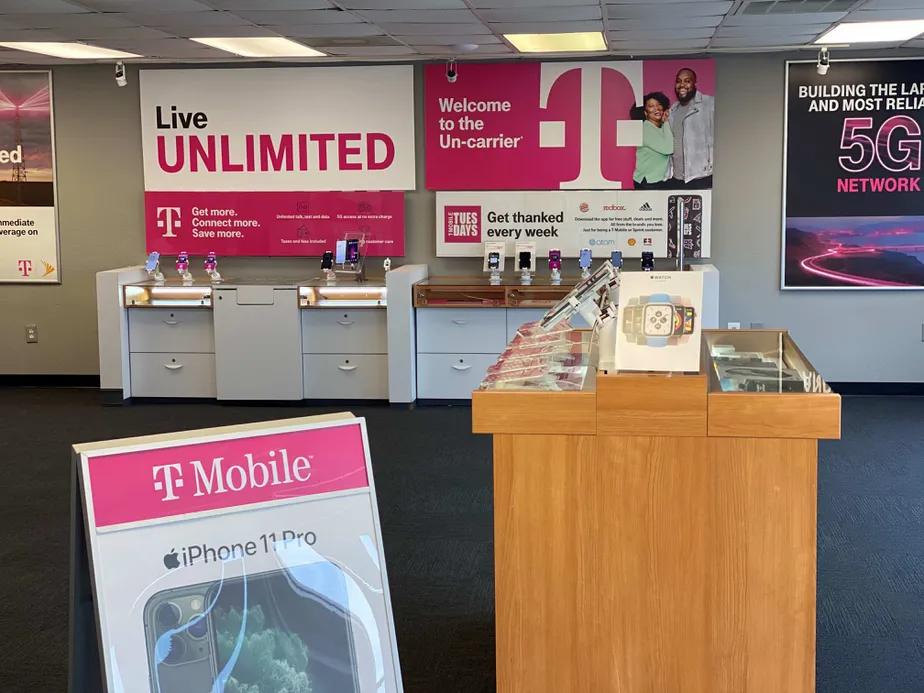 Interior photo of T-Mobile Store at Spencer Hwy & Lafferty Rd, Pasadena, TX